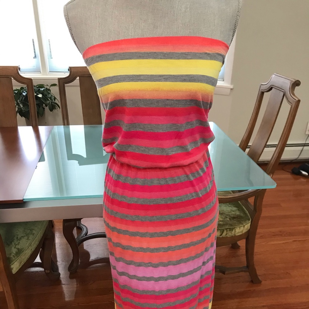 Lily Bleu Strapless Rainbow Dress